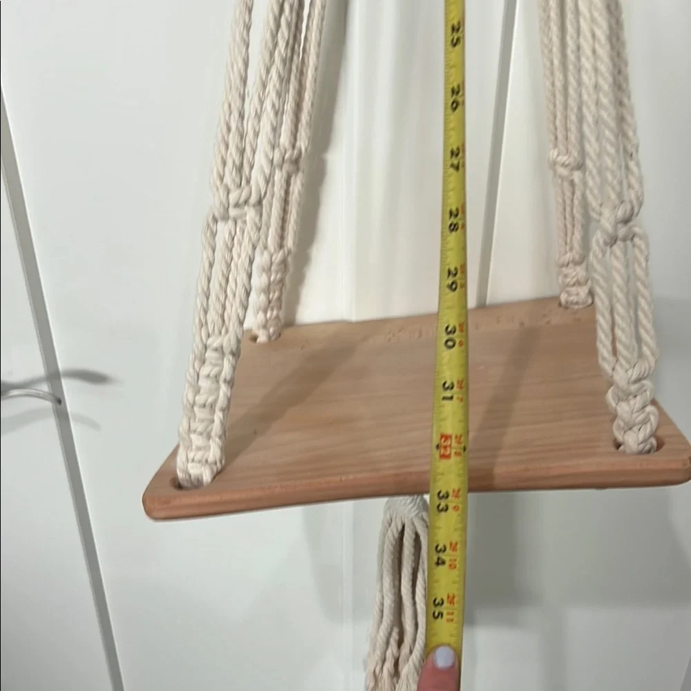 Macrame Hanging Shelf - Cream and Brown